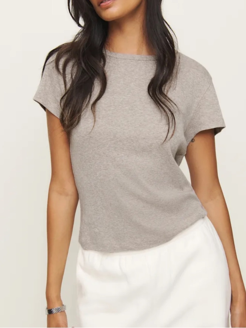 Reformation Max Slim Tee — Heather Taupe Size S